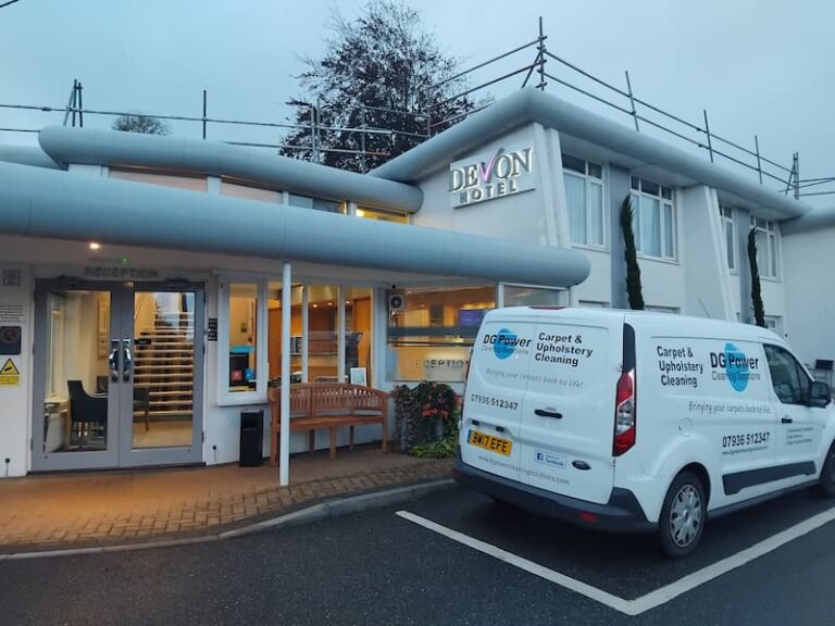 Carpet cleaners in Exeter – our van outside The Devon Hotel