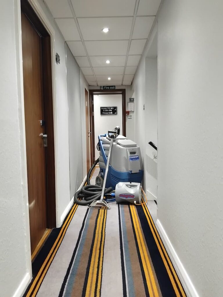 Prochem Steempro Power Plus in a bedroom corridor at The Devon Hotel, Exeter