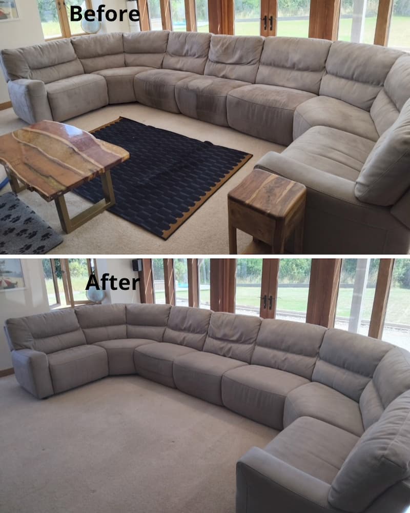Sofa upholstery cleaning before and after