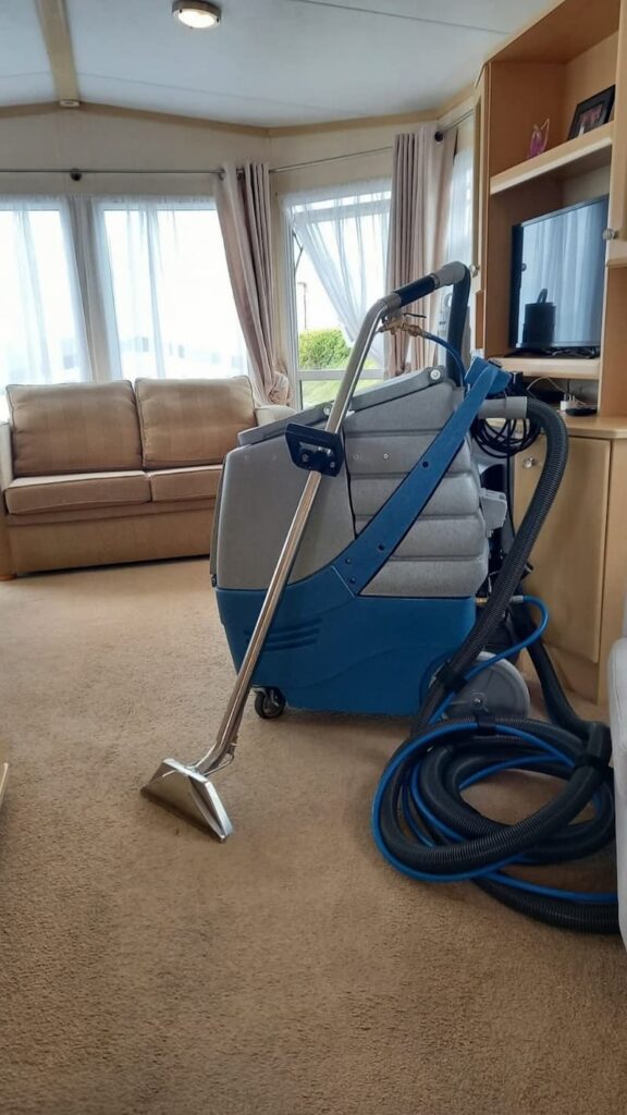 Static caravan carpet and upholstery cleaning