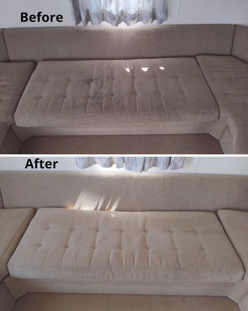 Static caravan sofa cleaning
