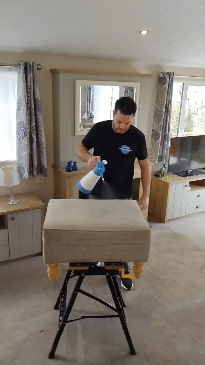 Static caravan upholstery cleaning
